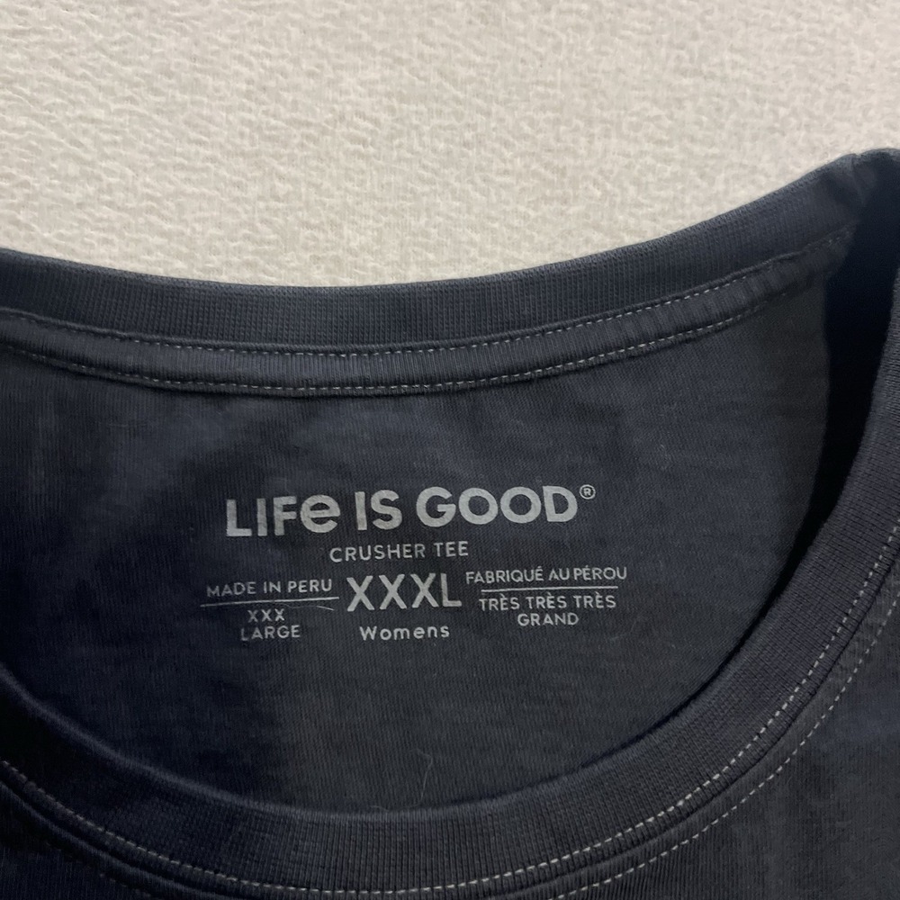 Life Is Good Cat Lover Graphic T-Shirt Womens 3XL Black Crusher Animal Lover Tee - Picture 3 of 8